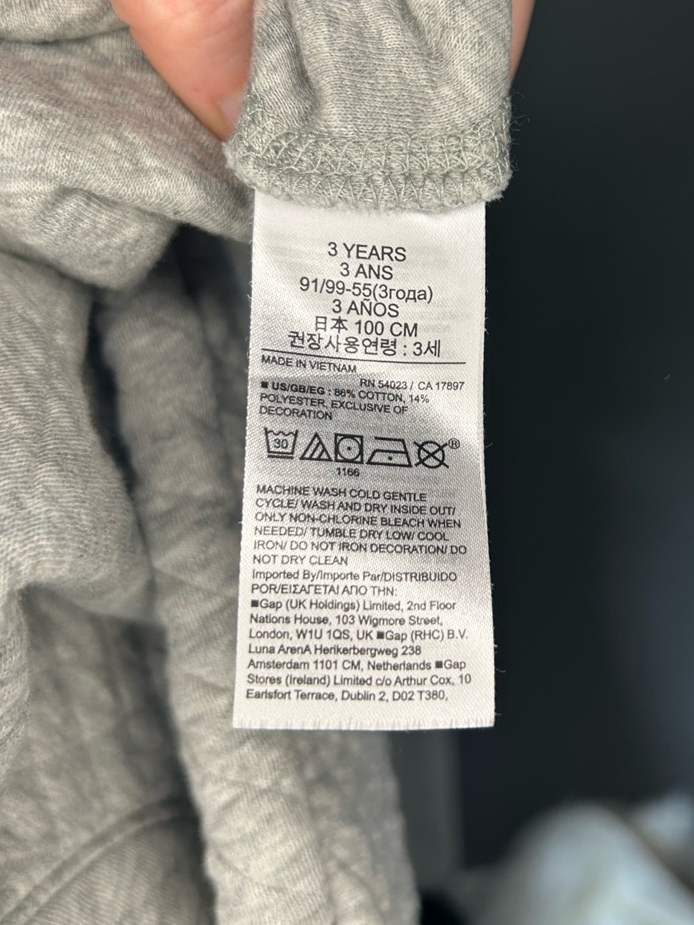 🍁GAP Toddler Quilted Pullover Sweatshirt - Light Heather Gray - 3 Years Old Boy - Picture 5 of 6